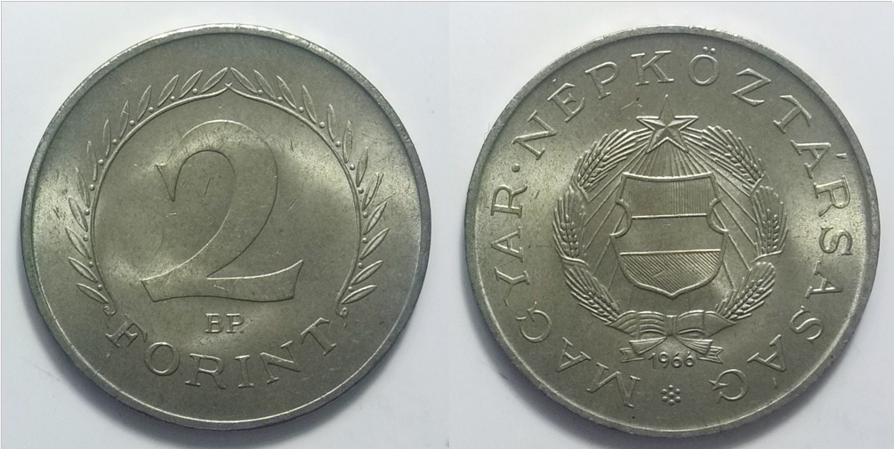 1966 2 forint pénz érme