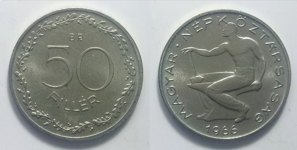 1966 50 fillér pénzérme