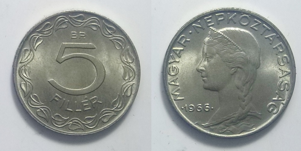 1966 5 fillér aluminium pénz