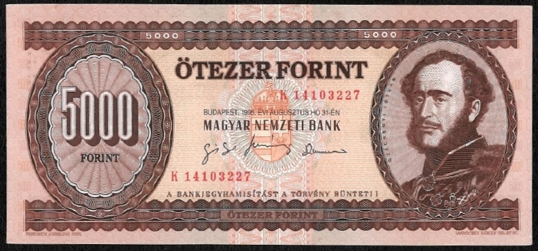 1995 5000 forint K EF+